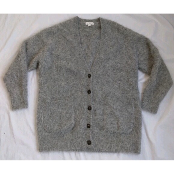 J. Crew Sweaters - J. Crew Alpaca Blend Cardigan Gray Oversized Preppy Cabincore Women's Size L